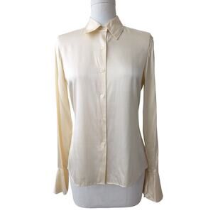 nwt michael michael kors park avenue princess stretch silk shirt